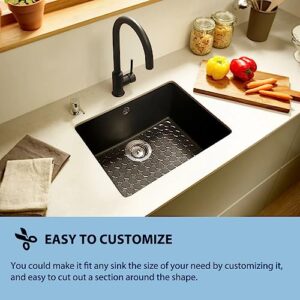 Kitchen Sink Protector Mat - 2Pack Adjustable Sink Protectors for Kitchen Stainless Steel Sink - Fast Draining Sink Mats for Bottom Of Kitchen Sink - Dishes And Glassware - Easy to Clean & Diy Cut