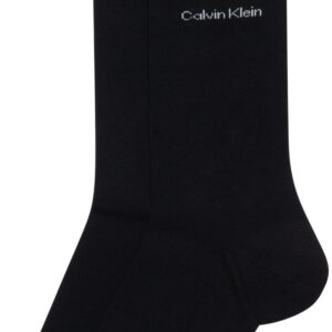 Calvin Klein Men's Dress Socks - Luxury Egyptian Cotton Blend Crew Socks (2 Pair), Size 7-12, All Black