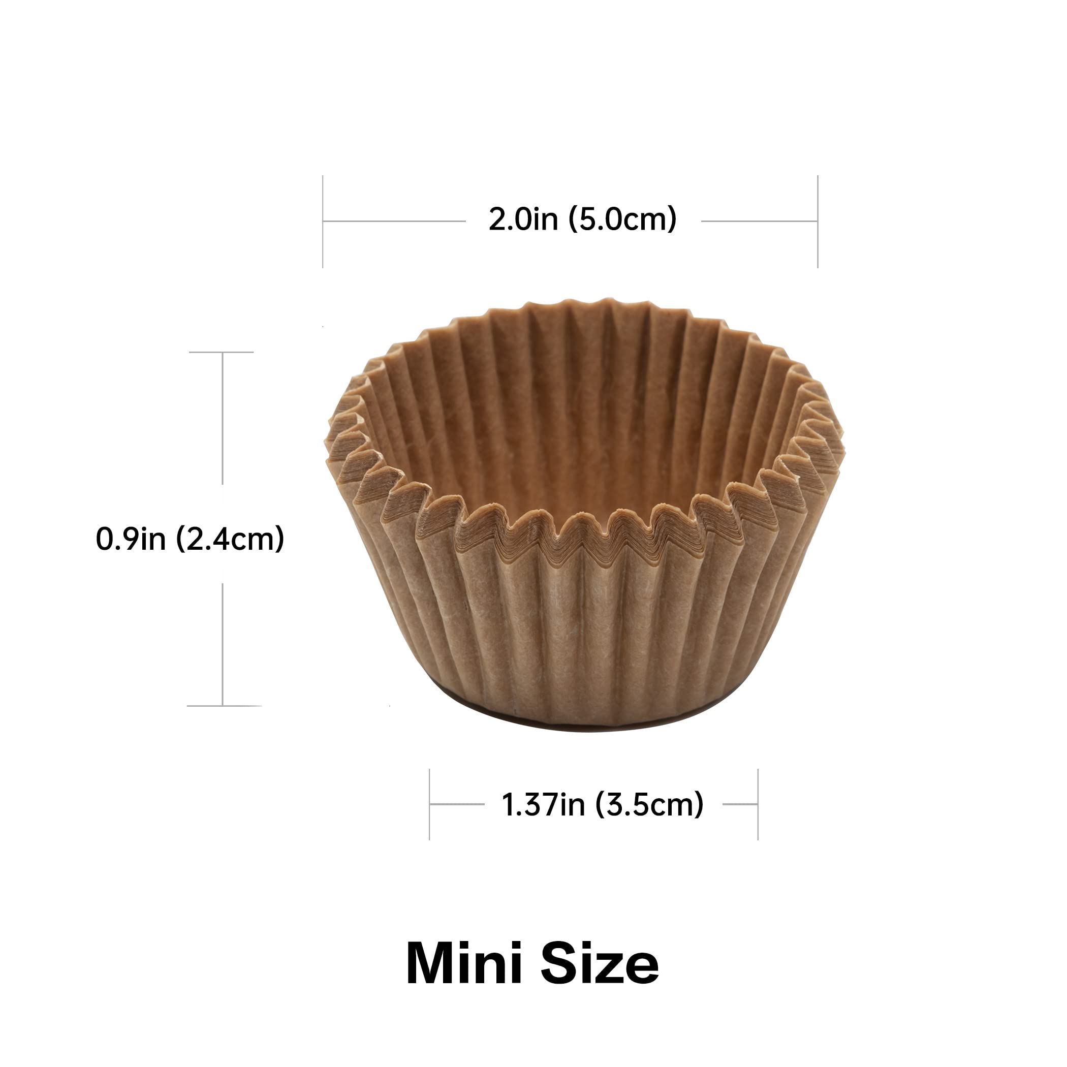 Bake Choice Non-Stick 400pcs Mini Cupcake Liners for Baking, Natural parchment mini muffin liners for Mini Muffin Pan, Mini Cupcake Pan, Food Grade,Non Stick, Greaseproof