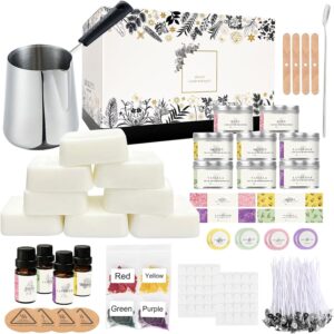 complete candle making kits for adults beginners,diy candle making supplies include soy wax,wax melter,scents,dyes,wicks,wicks sticker,candle tins & more-full candle making set - arts & crafts kits