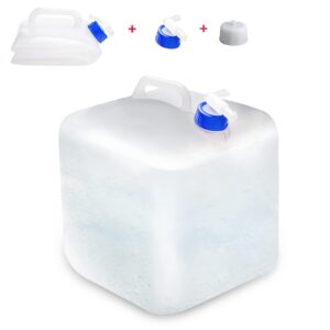 makactua water bag water container with 2pc spigot, bpa free foldable water storage cube for hiking, camping, driking, outdoors,indoors,emergency 2.6/3.96/5.3 gallon