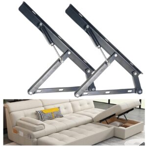 sofa bed storage lift hinge, adjustable folding sofa storage mechanismhinge，lifting storage sofa hinge，saving diy engineering furniture hardware, black (2pcs)