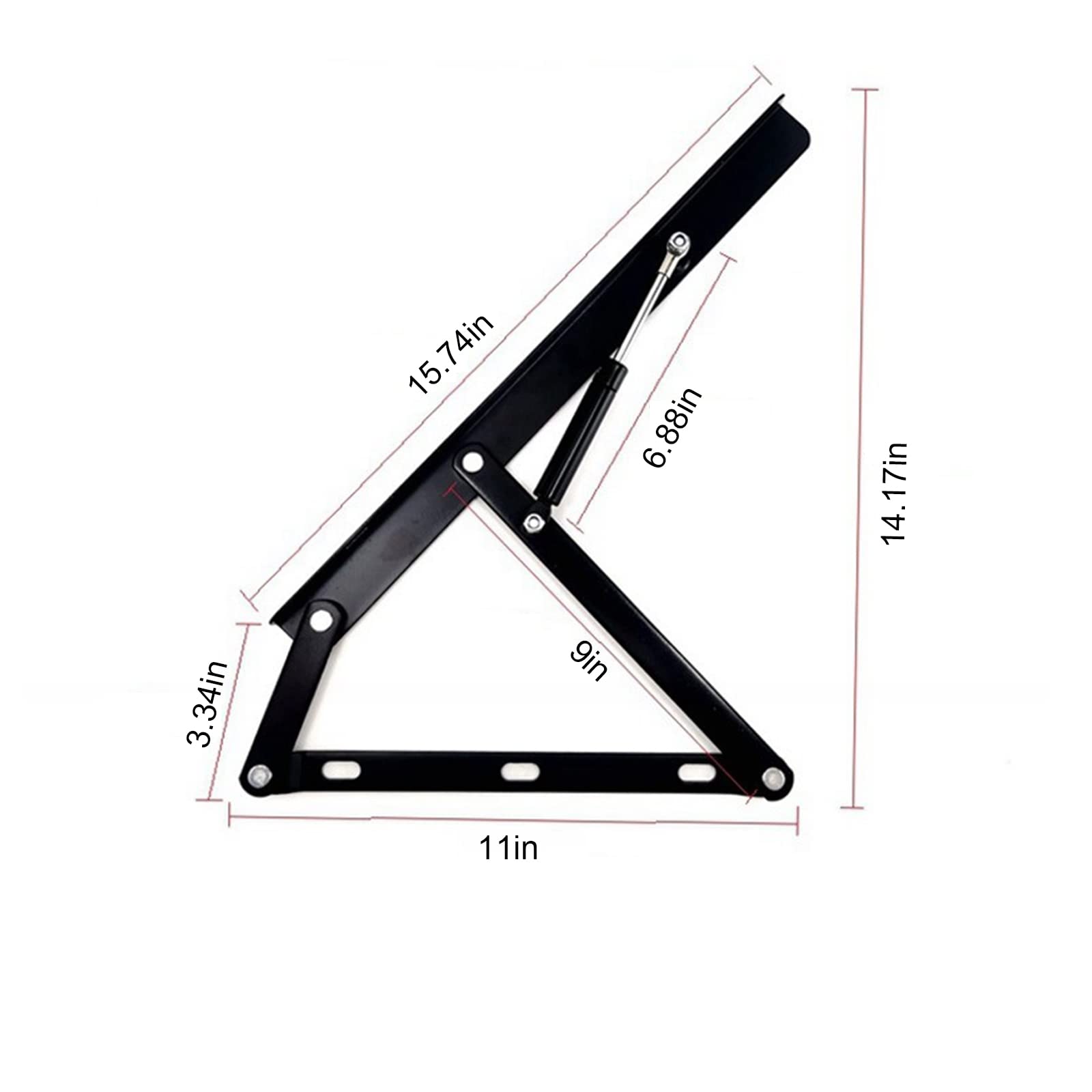 Sofa Bed Storage Lift Hinge, Adjustable Folding Sofa Storage MechanismHinge，Lifting Storage Sofa Hinge，Saving DIY Engineering Furniture Hardware, Black (2pcs)