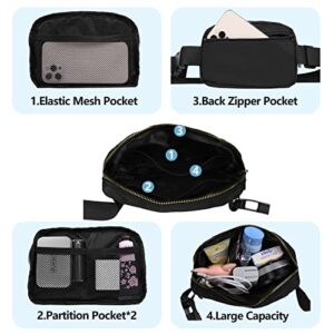 VOROLO Waist Pack for Running Fanny Pack for Women and Men Crossbody Belt Bag Bum Bag with Adjustable Strap for Sports Black