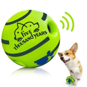 Five Thousand Years Small（3.14" Diameter Wobble Dog Toys Ball,Shake Make Giggle Sound,Squeaky Dog Toys Ball,Chewing Ball for Training,Herding Balls Indoor Outdoor Safe Dog Gifts for Puppy Small Dogs