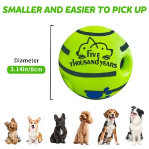 Five Thousand Years Small（3.14" Diameter Wobble Dog Toys Ball,Shake Make Giggle Sound,Squeaky Dog Toys Ball,Chewing Ball for Training,Herding Balls Indoor Outdoor Safe Dog Gifts for Puppy Small Dogs