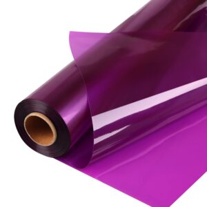 popgiftu cellophane wrap roll purple | unfolded 34in wide x 100ft long | 3mil thick translucent royal purple | gifts, baskets,treats, cellophane wrapping paper | colorful cello décor, decorations