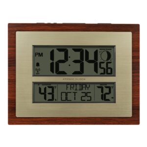 la crosse technology 513-23137-int atomic digital clock with moon phase & calendar