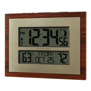 La Crosse Technology 513-23137-INT Atomic Digital Clock with Moon Phase & Calendar