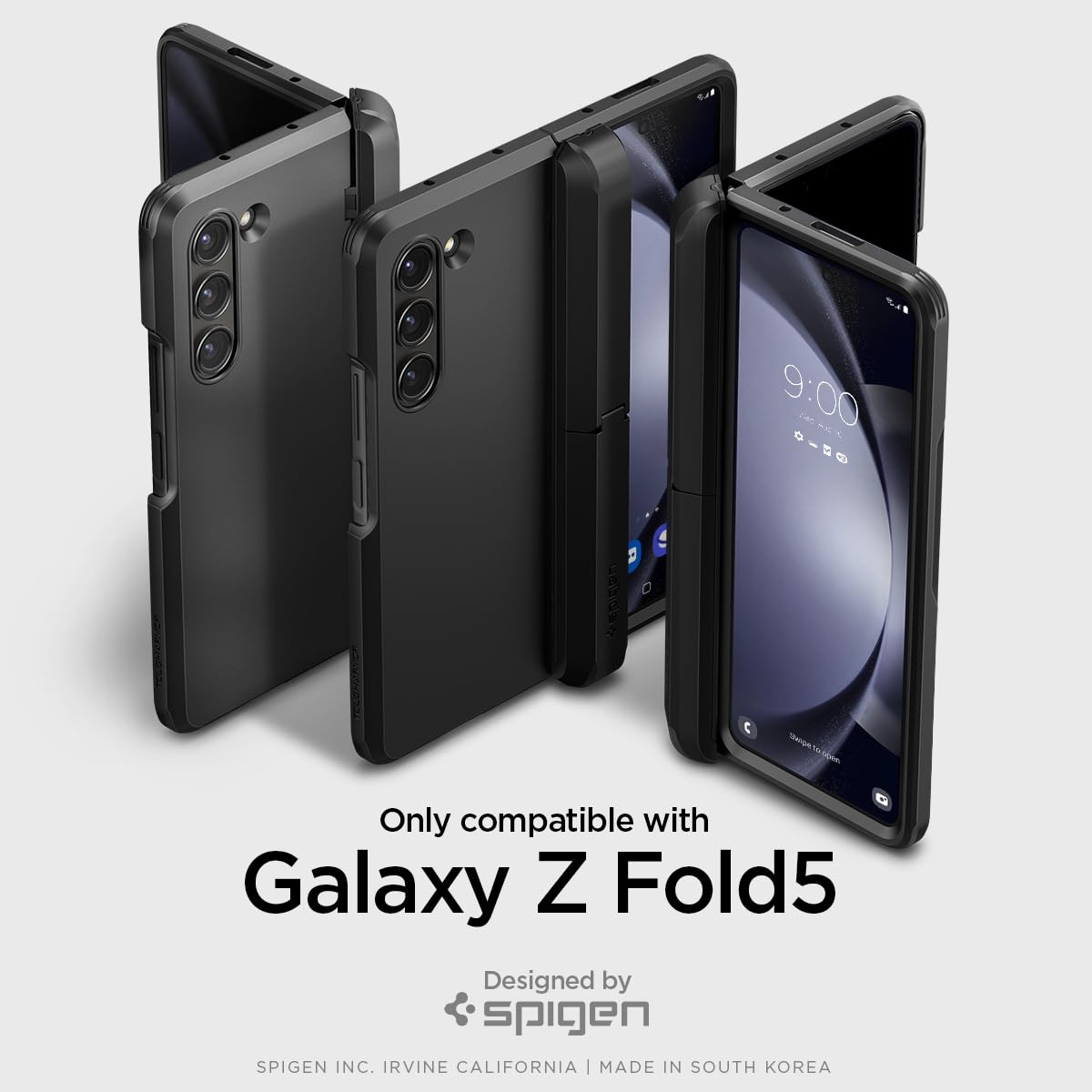 Spigen Tough Armor Pro P [Hinge Protection] Designed for Galaxy Z Fold 5 Case (2023) - Black