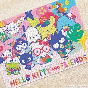 Hello Kitty and Friends Tropical Times 1,000 Piece Jigsaw Puzzle | Collectible Puzzle Artwork Featuring Hello Kitty, Cinnamoroll, Keroppi | Officially-Licensed Hello Kitty Puzzle & Merchandise