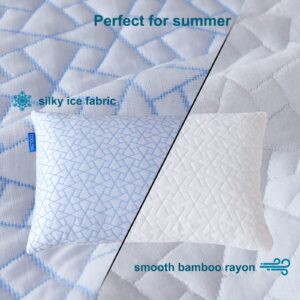 Cooling Pillow for hot Sleepers - Queen Pillow for Side and Back Sleeper - Adjustable Bed Pillows - Shredded Memory Foam Cooling Gel Pillow with Extra Fill