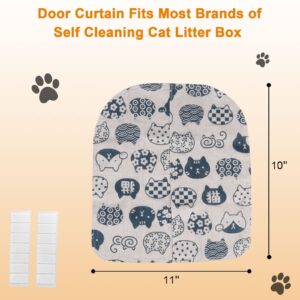 Ligebul Door Curtain for Self Cleaning Cat Litter Box, Automatic Cat Litter Box Door Curtain - White Cat