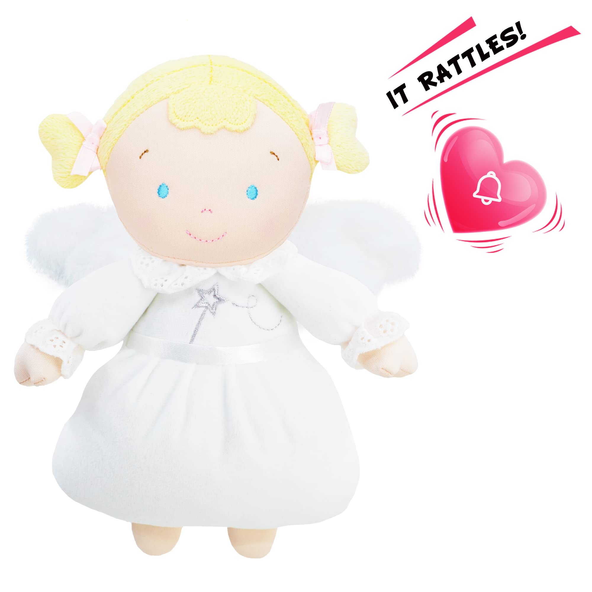 June Garden 9" My First Angel Doll Aniela - Soft Plush Baby Doll - Gift for Infants and Toddlers