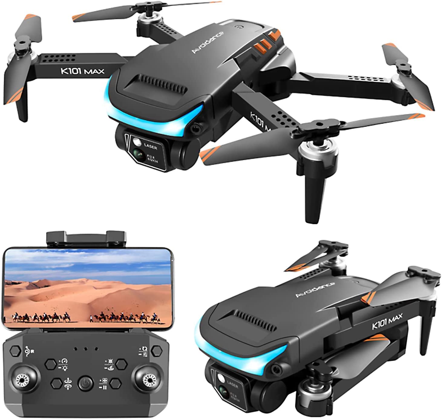 Mini Drone for Adults Beginners with 1080P HD FPV Camera, RC Quadcopter Camera Drone with Altitude Hold, One Key Landing, Obstacle Avoidance, Speed Adjustment, Headless Mode, 3D Flips, 2 Batteries