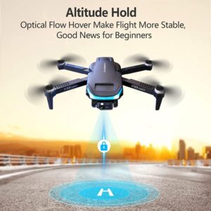 Mini Drone for Adults Beginners with 1080P HD FPV Camera, RC Quadcopter Camera Drone with Altitude Hold, One Key Landing, Obstacle Avoidance, Speed Adjustment, Headless Mode, 3D Flips, 2 Batteries