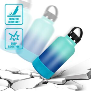 GLINK Bottle Boot, Compatible with Hydro Flask 2.0 Wide Mouth 64 oz Water Bottle and Others, Protective Silicone Bottom Sleeve Cover, Anti-Slip Flex Boot with Diamond Texture (Laguna)