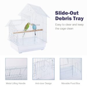 Capuca Small Bird Travel Cage - The Lightweight Small Birds Starter Kit with Birdcages and Accessories Great for Parakeets Lovebirds Parrotlets Finches Canaries