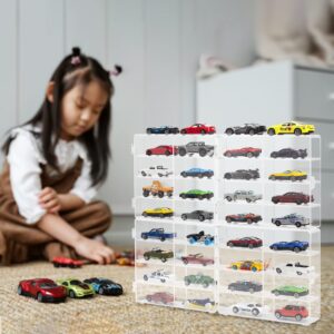 KISLANE Acrylic Display Case Compatible with Toy Cars, Matchbox Cars, 32 Slots Display Case for Toy Cars, Matchbox Cars(Extra Large-32 Slots)