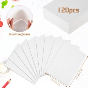 120 Sheets Watercolor Paper Bulk, 140 lb/300 GSM Cold Press Paper White Water Color Paper for Kids Child Students Adults Artists Drawing Valentine Gift Cards(5 x 7 Inch)