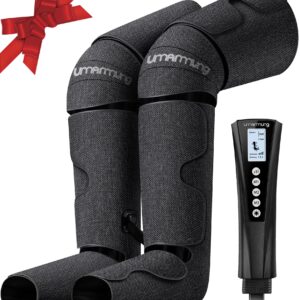 Gifts for Men, Women, Dad, Mom, Mothers Day, Fathers Day, Christmas, Birthday, Air Compression Massager with Heat for Foot, Leg, Knee, Works for Vericose Veins, Muscle Fatigue, Cramps, Swelling, Edema