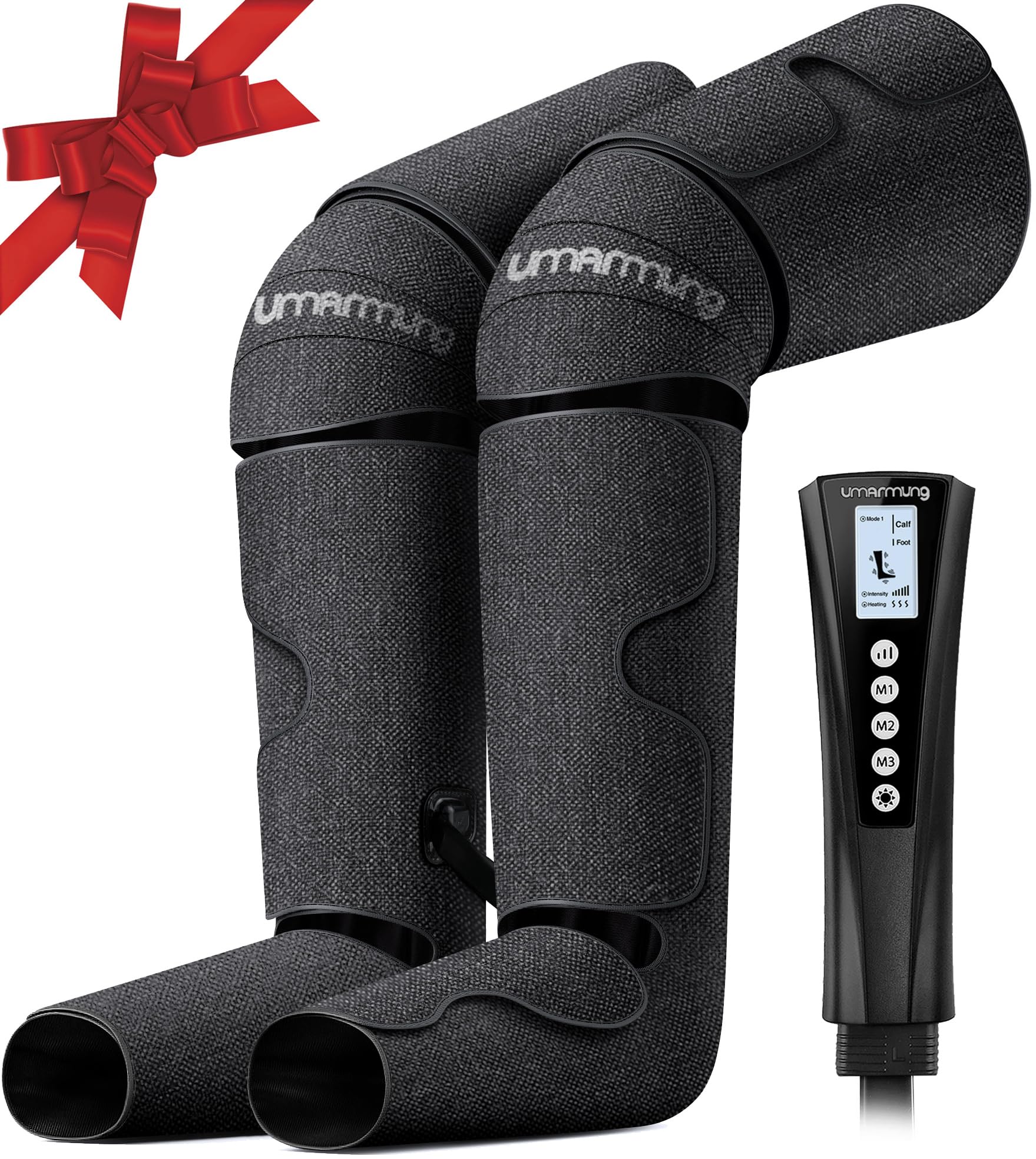 Gifts for Men, Women, Dad, Mom, Mothers Day, Fathers Day, Christmas, Birthday, Air Compression Massager with Heat for Foot, Leg, Knee, Works for Vericose Veins, Muscle Fatigue, Cramps, Swelling, Edema