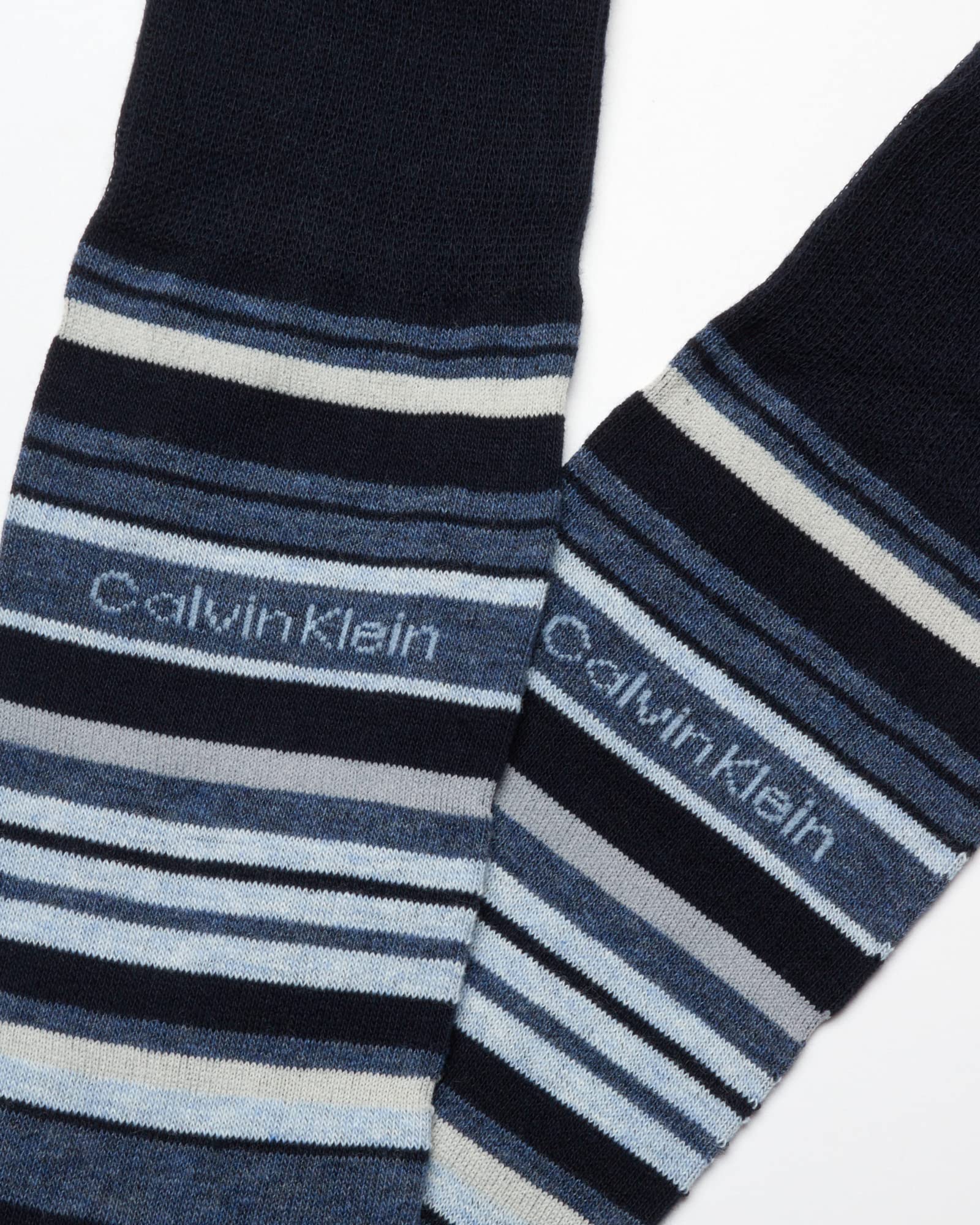 Calvin Klein Men's Socks - Luxury and Egyptian Cotton Blend Dress Socks (1 Pair), Size 7-12, Navy Stripes