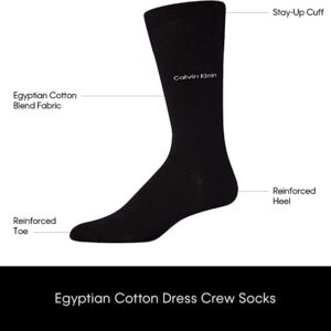 Calvin Klein Men's Socks - Luxury and Egyptian Cotton Blend Dress Socks (1 Pair), Size 7-12, Navy Stripes