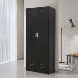 YEEZER Metal Storage Cabinet, Steel Lockable Garage Cabinet, with 2 Doors and 4 Adjustable Shelves. 71" Locking Storage Cabinet for Home, Office, Garage, Gym, School