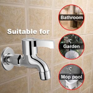 Cold Water Faucet G1/2 Interface Wall Mounted Faucet Mop Pool Faucet Water Faucet Copper Core Single Handle Tap Splash Proof Faucet for Family Hotels and Gardens