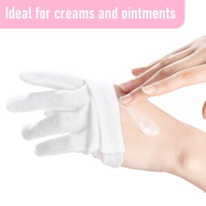 COOLJOB 100% Cotton Gloves, 6 Pairs White Cotton Gloves for Dry Hands Moisturizing & Eczema, Overnight Lotion, Sleep & Spa Treatment for Women & Men, Breathable Work Glove Liners, Medium Size