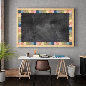 Boho Bulletin Board Borders Classroom Colorful Border Stickers Boho Die-Cut Border Trims Bulletin Board Scalloped Borders Self-Adhesive for School Blackboard Chalkboard Desk, 91.8 Ft