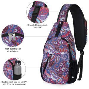 N NEVO RHINO Sling Backpack Multipurpose Crossbody Bag Sling Bag Daypack for Travel Hiking Sports (Ethnic style2)