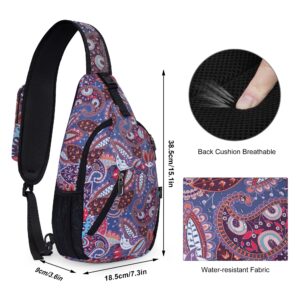 N NEVO RHINO Sling Backpack Multipurpose Crossbody Bag Sling Bag Daypack for Travel Hiking Sports (Ethnic style2)