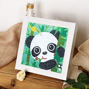 CHWGLFGG 6 Pack 5D Diamond Painting Kits for Kids Beginners, Full Drill Cute Animals Diamond Art Kits, DIY Big Gem Art for Children Ages 6-7-8-9-12, Home Wall Decor 6x6 Inch