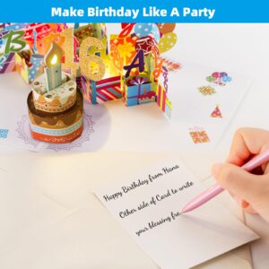 Gumry Sweet 16 Birthday Card, Blowable Musical Birthday PopUp Card with LED Light Candle Song 'HAPPY', Happy 16th Birthday Decorations,16th Birthday Gifts for 16 Years old Girls Boys Son Daughter