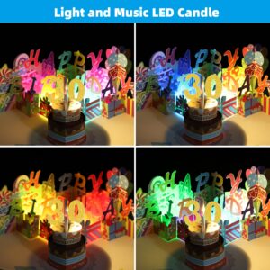 Gumry 30TH Birthday Card, Blowable Musical Birthday PopUp Card with LED Light Candle Song 'HAPPY', 30th Birthday Decorations, 30th Birthday Gifts for 30 Years old Her Him Women Men Friends Sister