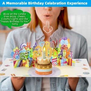 Gumry 30TH Birthday Card, Blowable Musical Birthday PopUp Card with LED Light Candle Song 'HAPPY', 30th Birthday Decorations, 30th Birthday Gifts for 30 Years old Her Him Women Men Friends Sister