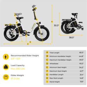 SOHAMO S3 Electric Bike, 750W Brushless Moter, Foldable Electric Bicycles for Adults, 48V 15Ah Removable Battery, Fat Tire 20" Ebike, 28Mph Max Up to 40 Miles, for Women