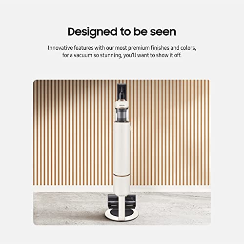 SAMSUNG BESPOKE Jet Cordless Stick Vacuum Cleaner w/ Clean Station, Powerful Multi-Surface Floor Cleaning for Carpet, Hardwood, Tile, 5-Layer Filter, Lightweight, VS20A9500AW/AA, 2023, Misty White