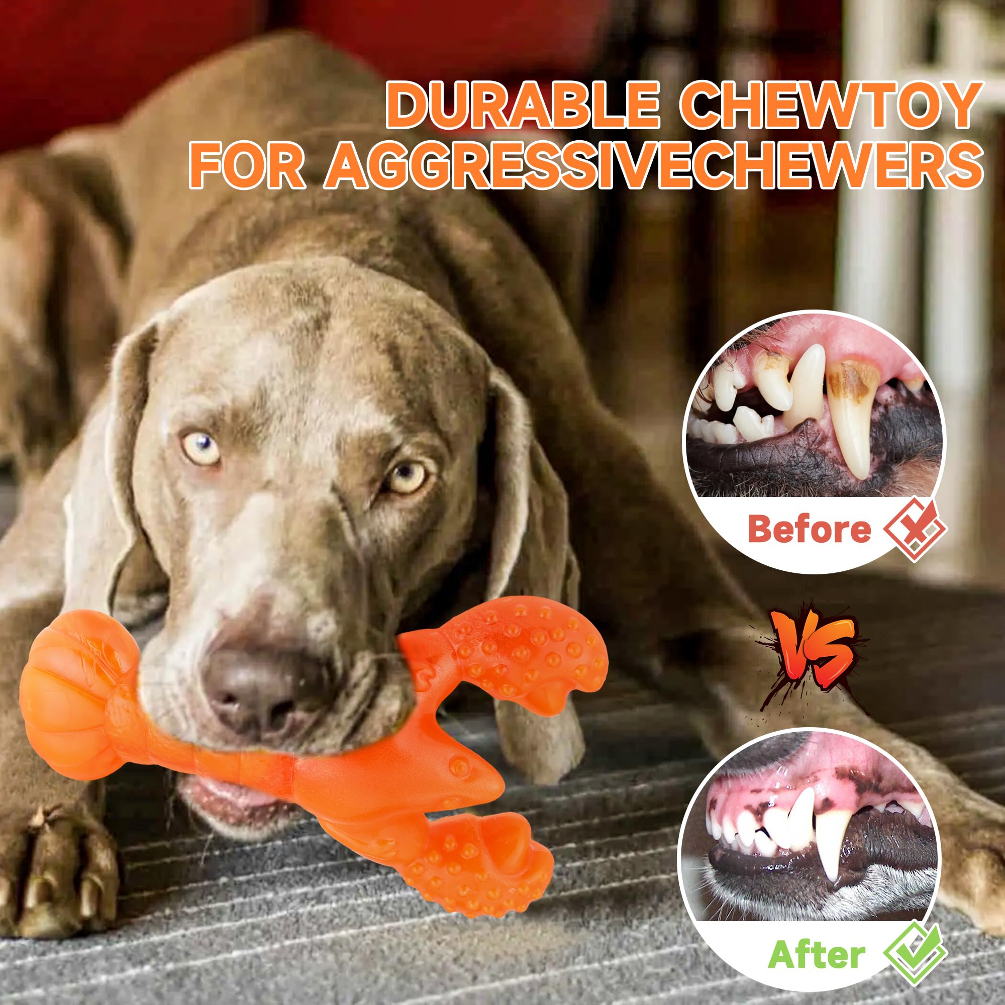 M&MKPET Indestructible Dog Toys for Aggressive Chewers Large/Medium Breed,Tough Dog Toys for Large Dogs,Nylon Dog Toys for Big Dogs,Durable Dog Chew Toy for Teething Heavy Duty Dog Bones