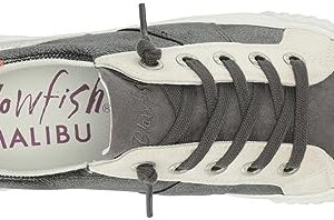 Blowfish Malibu Women's Wave-B Sneaker, Gunmetal Tumble/DkGreyMicFib/RedRefle, 10M