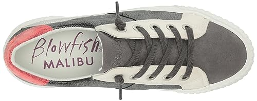 Blowfish Malibu Women's Wave-B Sneaker, Gunmetal Tumble/DkGreyMicFib/RedRefle, 10M