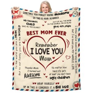 geembi gifts for mom - christmas, mothers day, valentines day, birthday gift for mom from daughter son, present for mom, unique mom gifts, pregnant, expecting new mom gifts - throw blanket 50x60