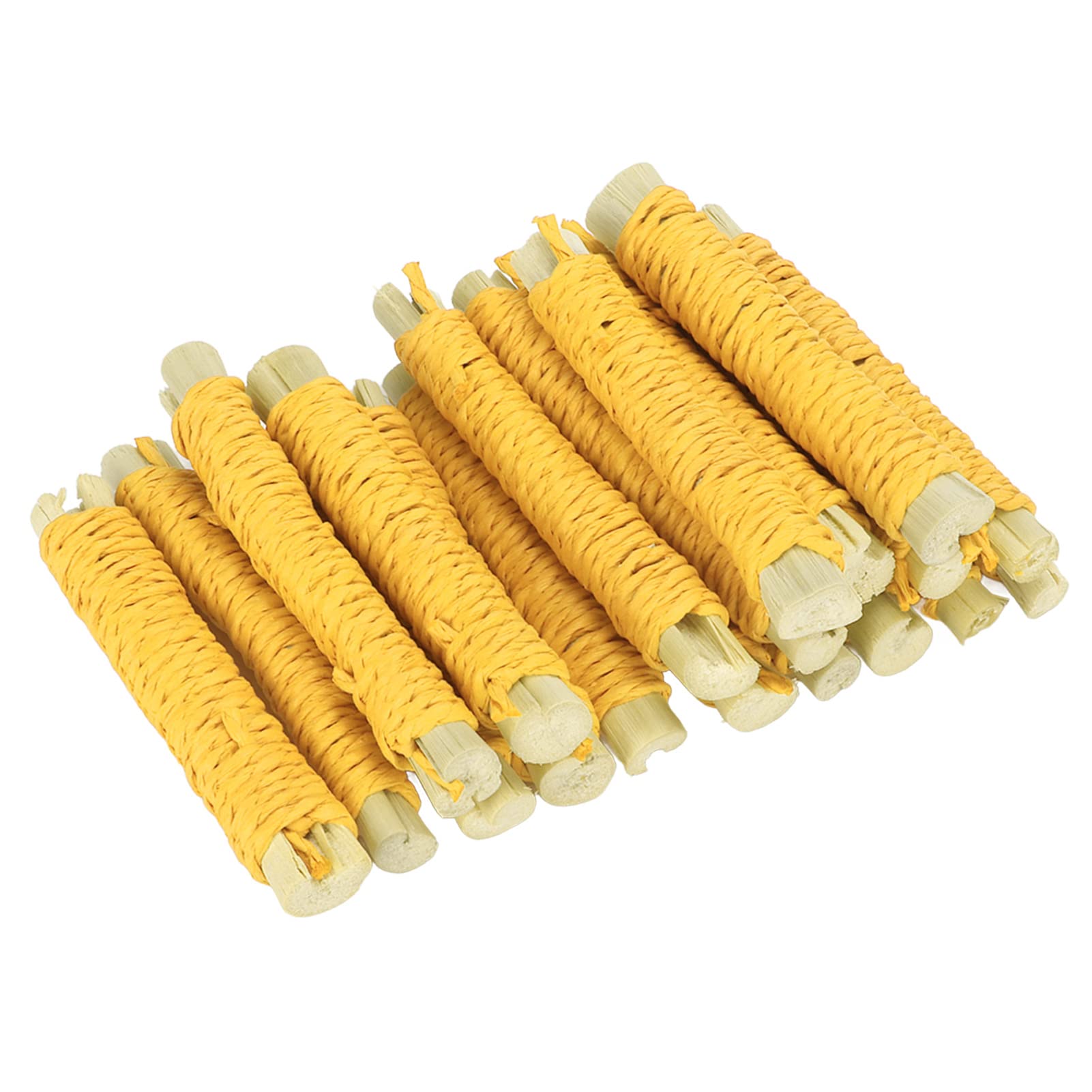 Pssopp Bunny Chew Toys, 20pcs Pet Sweet Bamboo Sticks Hamster Rabbit Chew Toys Rabbit Toys Bunny Chew Toys for Rat Guinea Pig Chinchilla Gerbils Squirrel (Yellow)