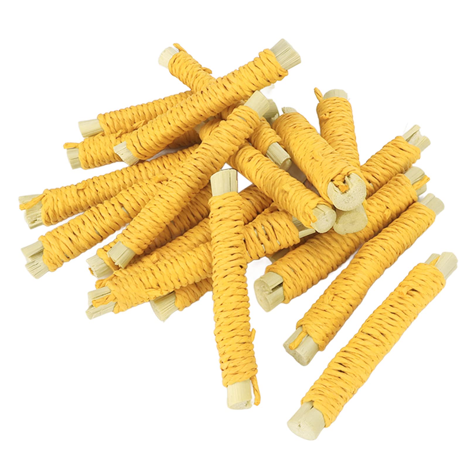 Pssopp Bunny Chew Toys, 20pcs Pet Sweet Bamboo Sticks Hamster Rabbit Chew Toys Rabbit Toys Bunny Chew Toys for Rat Guinea Pig Chinchilla Gerbils Squirrel (Yellow)