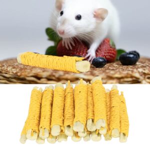 Pssopp Bunny Chew Toys, 20pcs Pet Sweet Bamboo Sticks Hamster Rabbit Chew Toys Rabbit Toys Bunny Chew Toys for Rat Guinea Pig Chinchilla Gerbils Squirrel (Yellow)