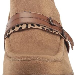 Blowfish Malibu Women's Lahtay Lug Heel Loafer, AlmondOiledVegan/CrmCoffDyec, 7.5M