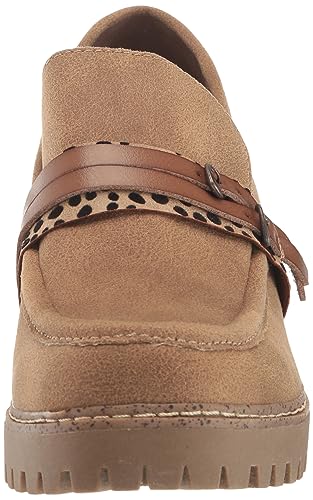 Blowfish Malibu Women's Lahtay Lug Heel Loafer, AlmondOiledVegan/CrmCoffDyec, 7.5M