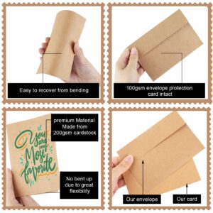 Blank Cards and Envelopes 4x6, 30 Pack Brown Invitation Cardstock with Envelopes, Thank you Blank Greeting Cards and Envelopes, for All Occasions DIY, Print custom (60 Pcs)